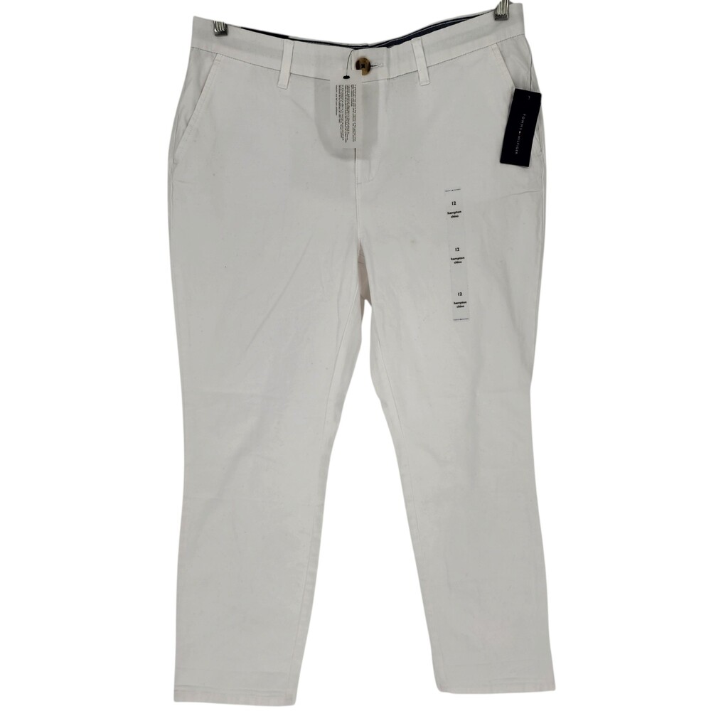 Tommy Hilfiger Hampton Chino Pants Size 12 Bright White Straight Leg